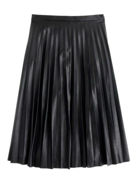 Dresses & Skirts - J.Crew Faux Leather Pleated Skirt in Black - EUC